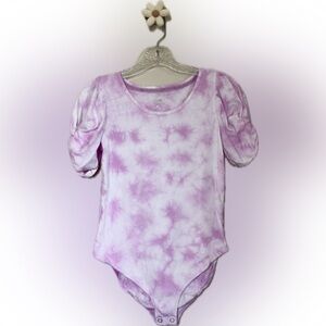 Justice Girls Bodysuit Purple and White Tie Dye Size L 12/14